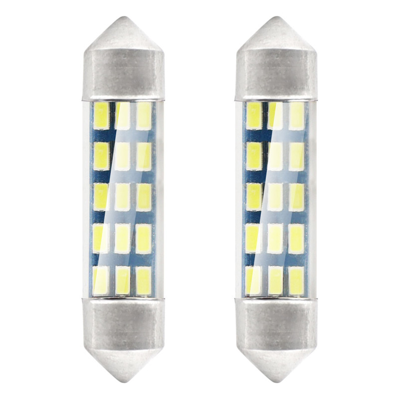 LED-lampor standard 3014 15smd festoon c5w c10w c3w 39mm vit 12v amio-01091
