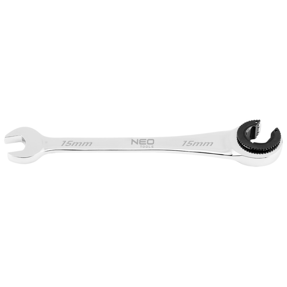 Nyckel med öppen ände, med råttfunktion, 15 mm Nyckel med öppen ände, med råttfunktion, 15 mm