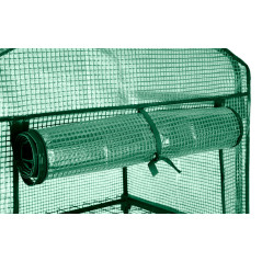 Växthus 69 x 49 x 160 cm, PE-folie, metallkonstruktion, hjul | HandlaSmidigt.se