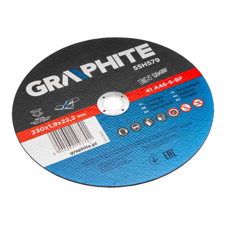 Skärande skivor för metall 230 x 1,9 x 22,2 mm, 41 A46-S-BF, 5 stycken folie