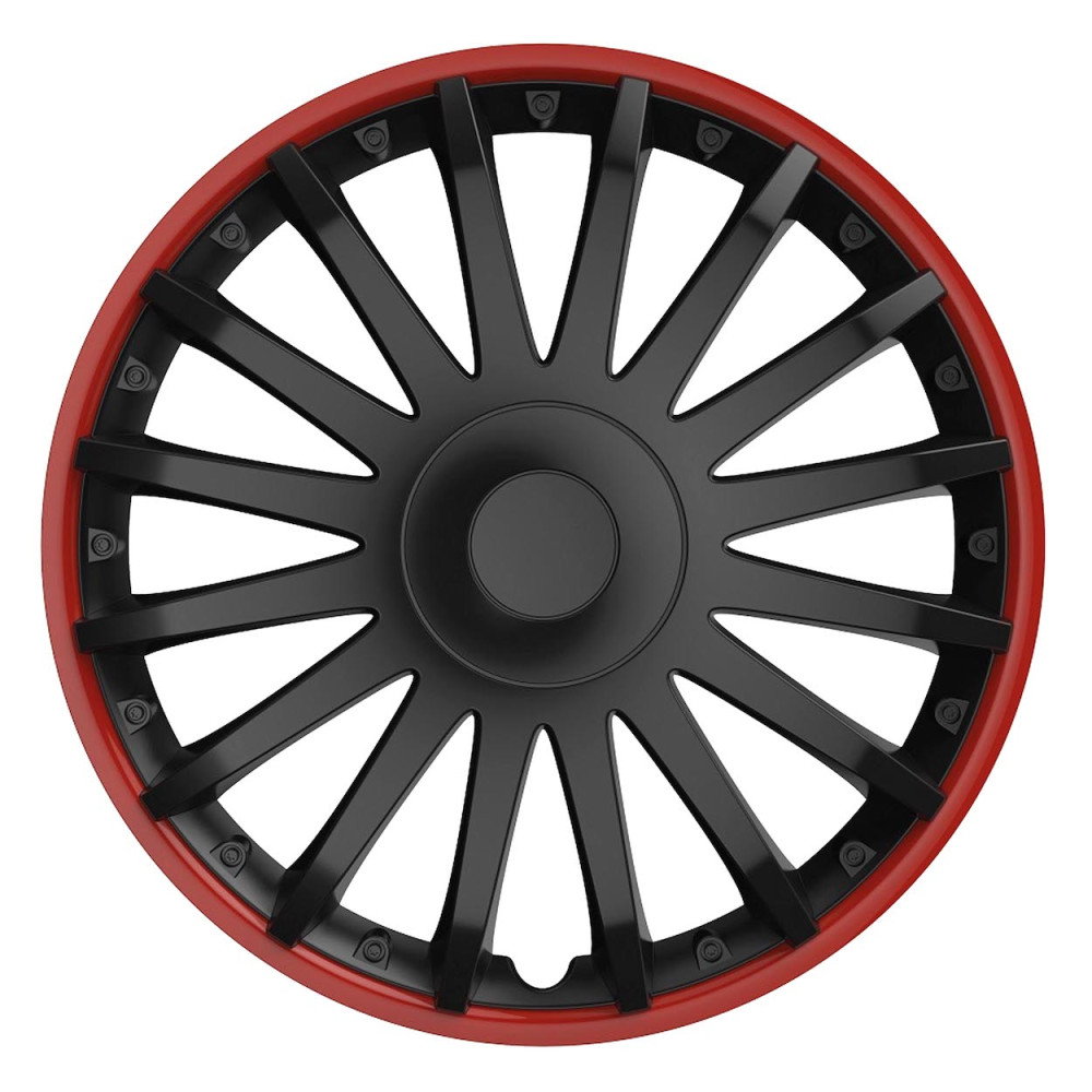 Kołpak samochodowy czarny crystal 14' cali black&red (czarny z czerwoną obwódką)