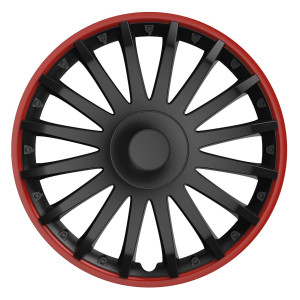 Kołpak samochodowy czarny crystal 14' cali black&red (czarny z czerwoną obwódką)