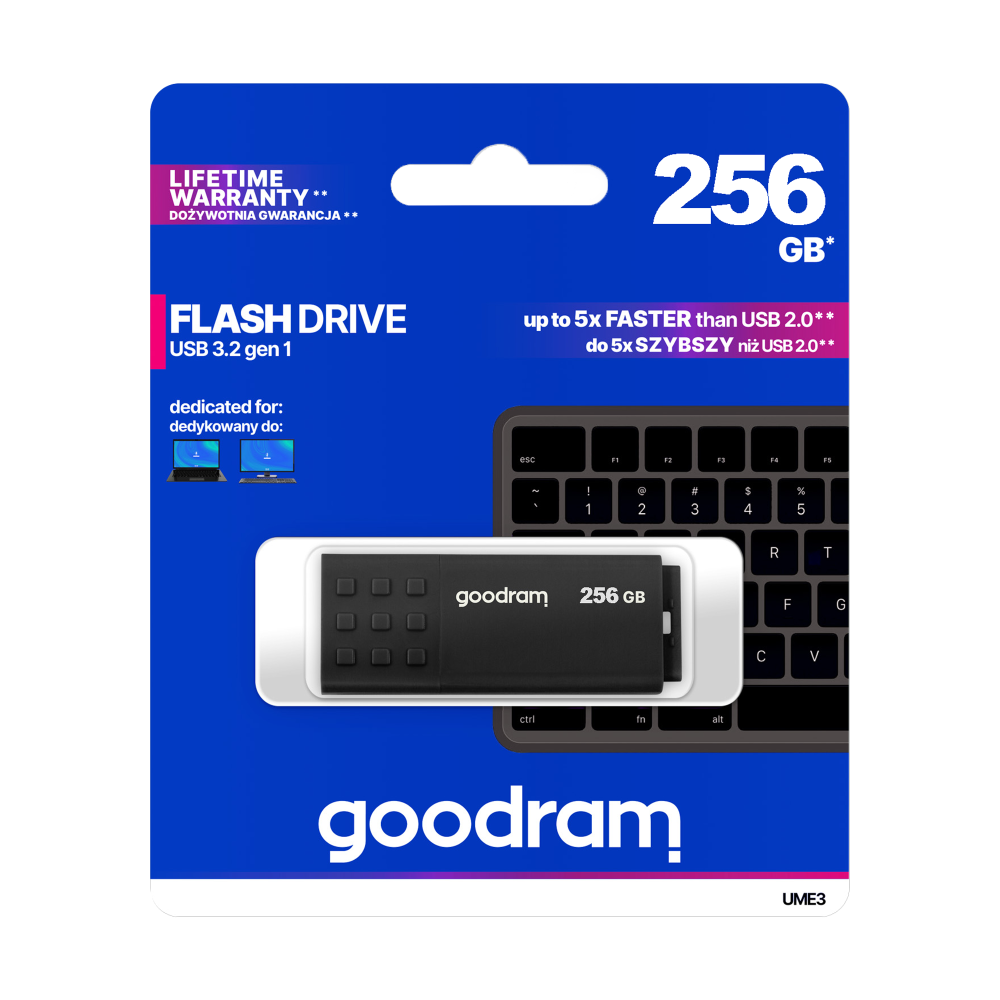 Pendrive Goodram USB 3.2 256GB czarny Pendrive Goodram USB 3.2 256GB czarny
