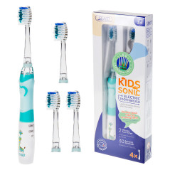 Sonic-tandborste för barn SEAGO, grön färg, 1xAAA 1,5V (ej inkluderad), 3 borsthuvuden, SG-977 Green | HandlaSmidigt.se