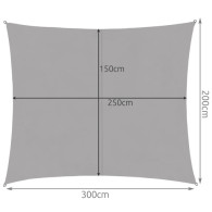 Solsegel 3x2m - grå Gardlov 23162