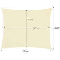 Solsegel 3x2m - beige Gardlov 23163