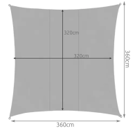 Solsegel 3,6x3,6m Gardlov 23164