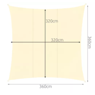 Solsegel 3,6x3,6m Gardlov 23165