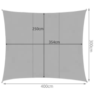 Solsegel 4x3m - grå Gardlov 23143