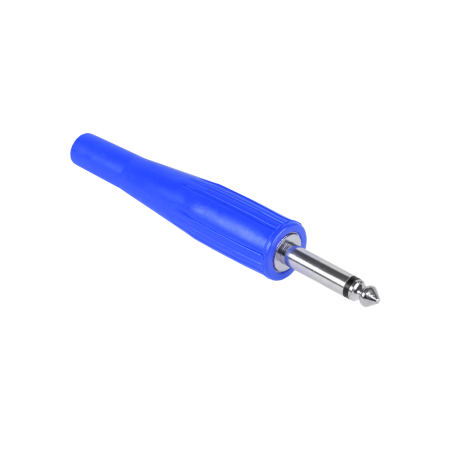 Kontaktdon Jack 6,3 mono gummi, blå.