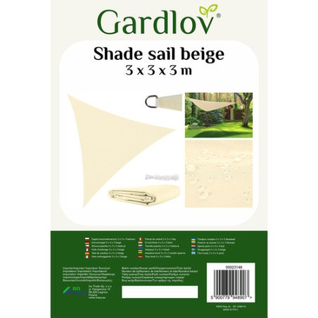 Segel solskydd 3x3x3 beige Gardlov 23146