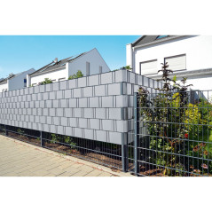 Stängselband med klämmor 19 cm x 35 m grå