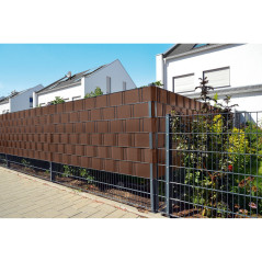 Stängselband med klämmor 19 cm x 35 m brun