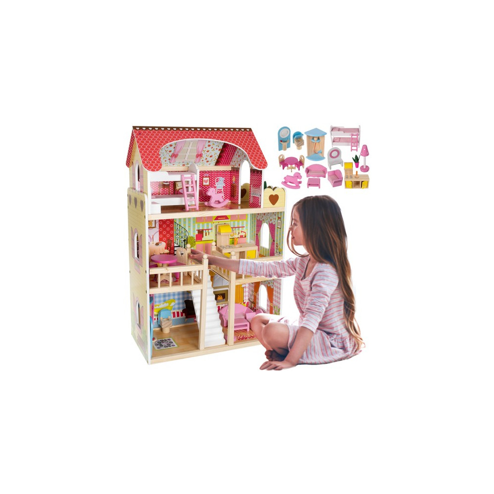 Domek drewniany dla lalek - willa D11252