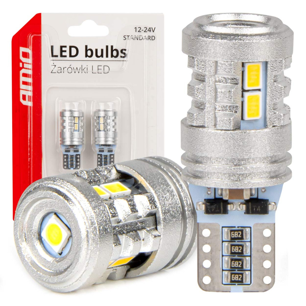 LED-lampor standard T10 W5W 6x3020 + 1x3030 SMD vit 12V 24V amio-03718 LED-lampor standard T10 W5W 6x3020 + 1x3030 SMD vit 12V 24V amio-03718