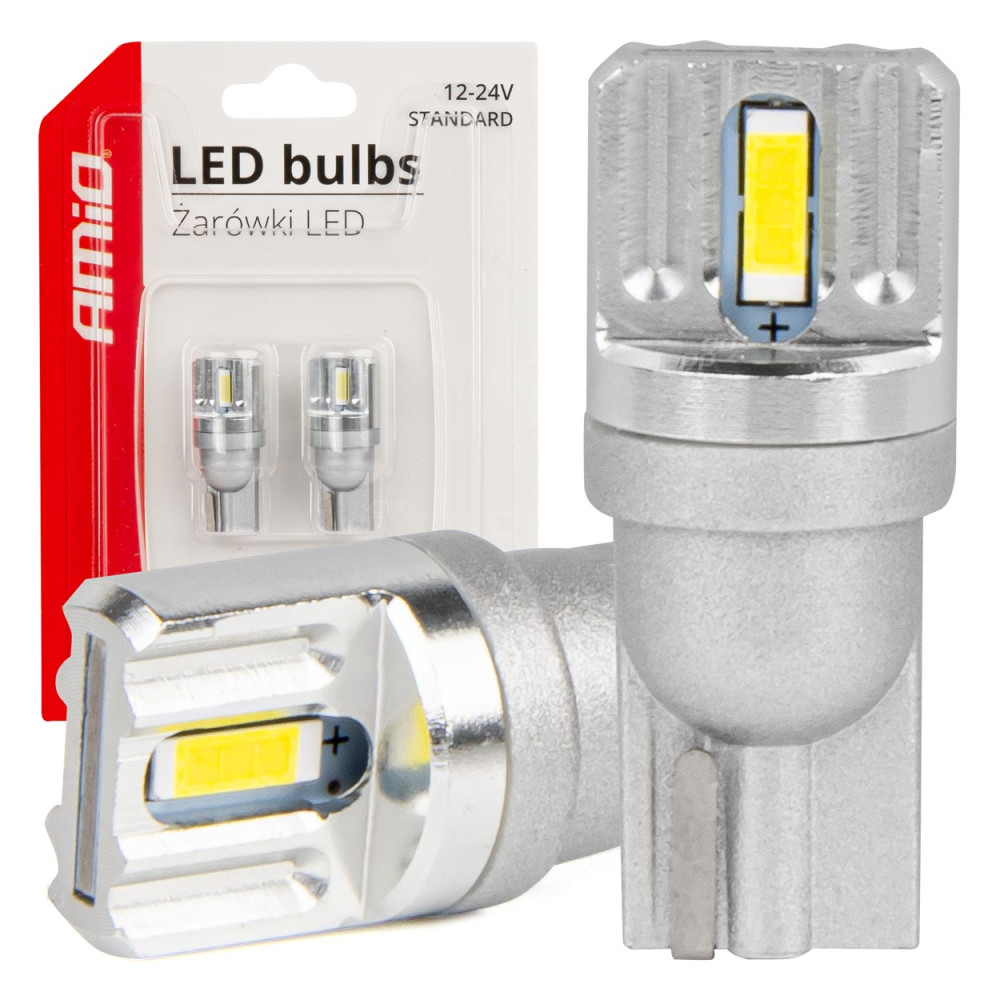 LED-lampor standard T10 W5W 2x1860 SMD vit 12V 24V AMIO-03719 LED-lampor standard T10 W5W 2x1860 SMD vit 12V 24V AMIO-03719