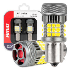 LED-lampor Canbus Pro-serien 1156 BA15s P21W R10W R5W 36x3030 SMD-fläkt vit 12V 24V AMIO-03722