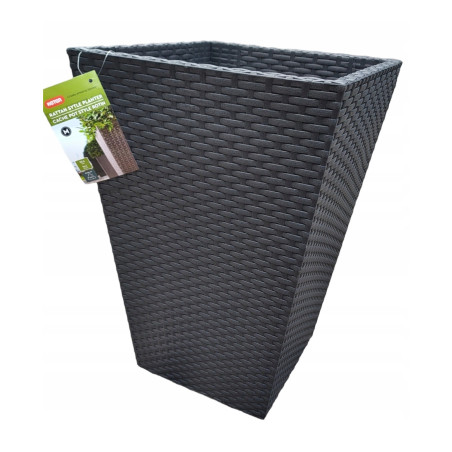 Rektangulär kruka MEDIUM RATTAN PLANTER 55,4L antracit