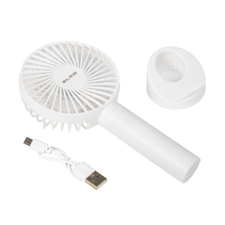44-504- Bärbar USB-fläkt med batteri vit