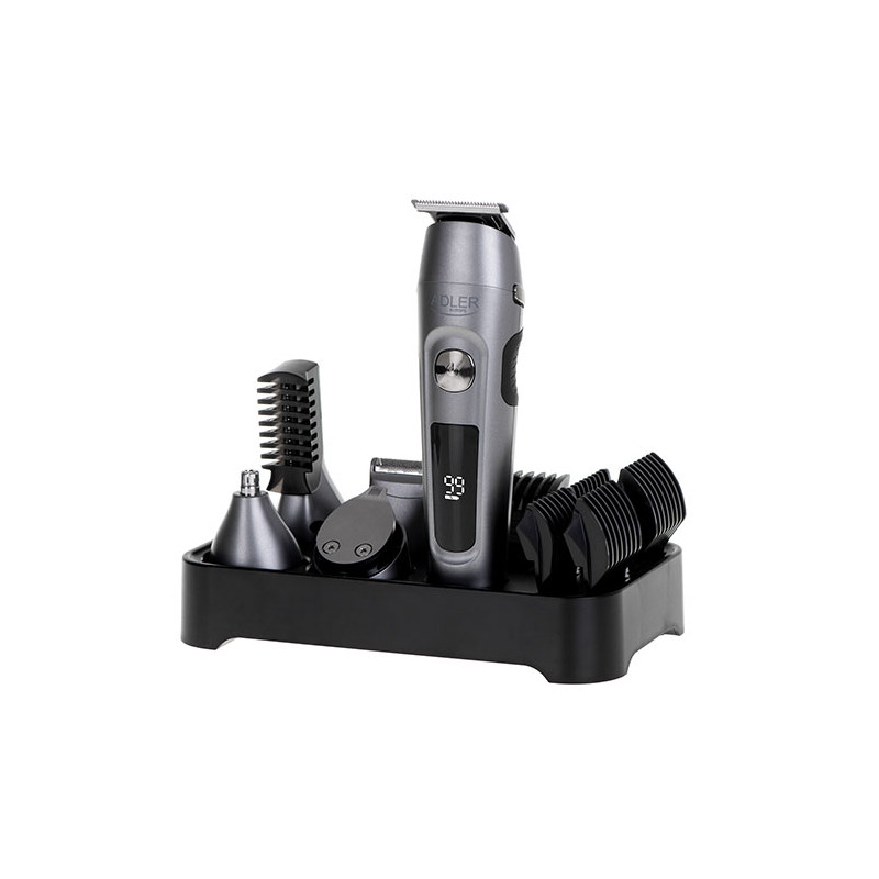 AD 2944 Trimmer - 6-i-1 vårdset med LCD-skärm och laddningsbas.