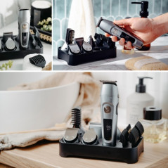 AD 2944 Trimmer - 6-i-1 vårdset med LCD-skärm och laddningsbas.