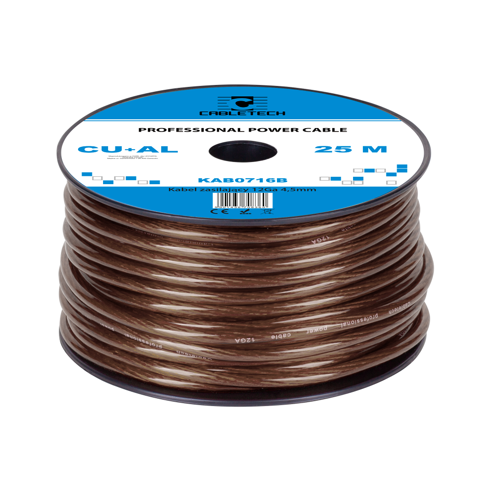 Bilströmskabel 12Ga OD4.5mm CU+AL 25m Bilströmskabel 12Ga OD4.5mm CU+AL 25m