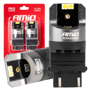 LED-lampor Canbus Pro-serien 3157 p27/7w 4x3030 SMD vit 12/24V amio-03588