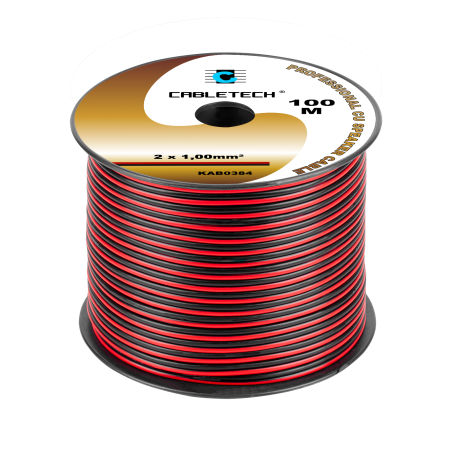 Högtalarkabel 1,0 mm svart-röd