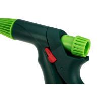 Spridare med justerbar pistolgrep
