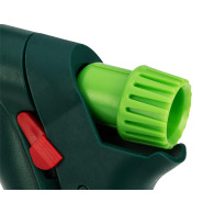 Spridare med justerbar pistolgrep