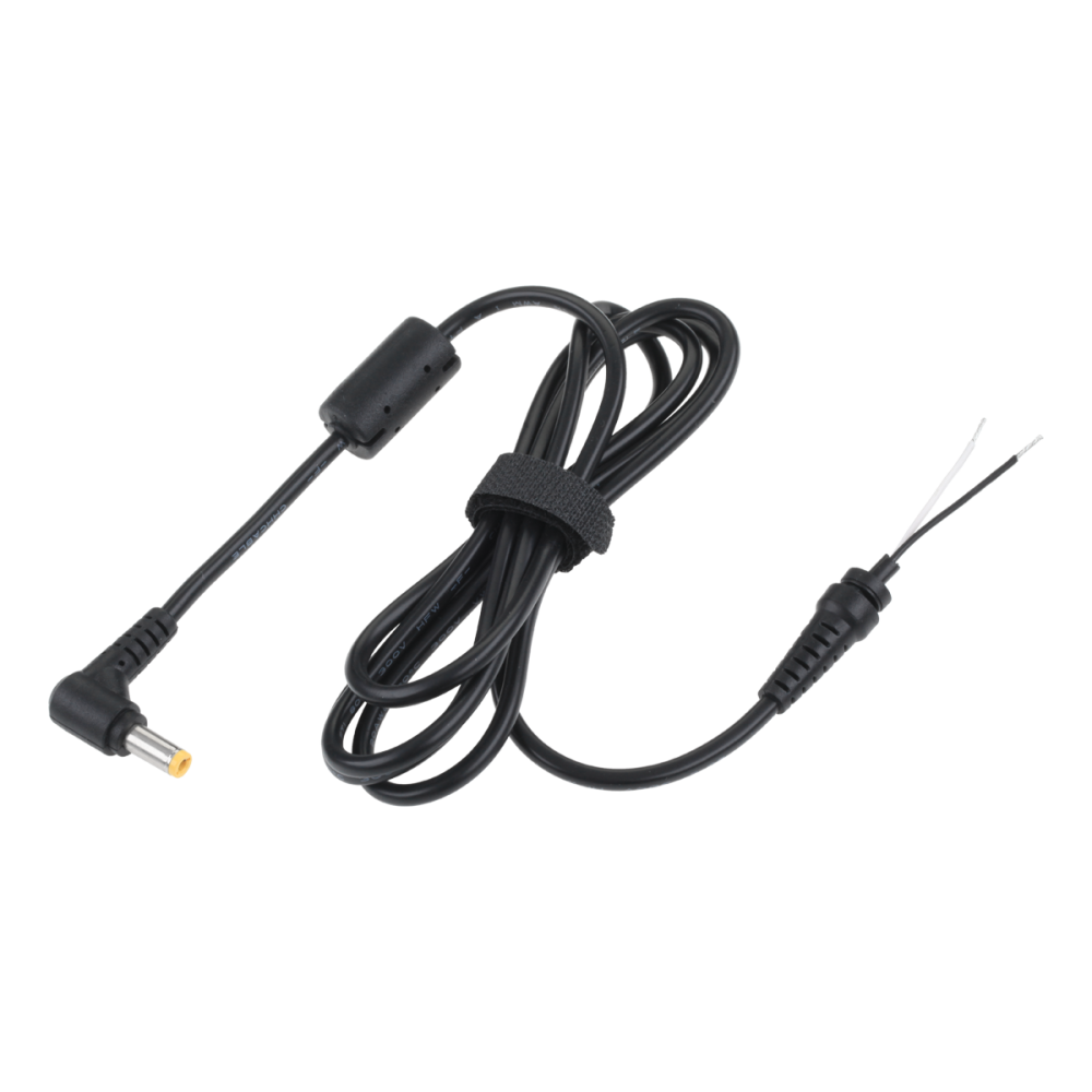 Vinklad kontakt 5,5/2,5 (18,5V/3,8A) nätverk med kabel för Rebel-montering Vinklad kontakt 5,5/2,5 (18,5V/3,8A) nätverk med kabel för Rebel-montering