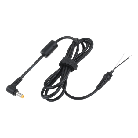 Vinklad kontakt 5,5/2,5 (18,5V/3,8A) nätverk med kabel för Rebel-montering