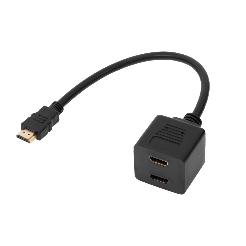 Adapter HDMI hane-2 x hona på kabel 30cm