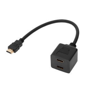 Adapter HDMI hane-2 x hona på kabel 30cm