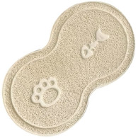 DA152B Matta under skålen för hund katt beige