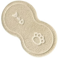 DA152B Matta under skålen för hund katt beige