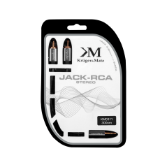 Kabel kontakt jack 3,5 - 2RCA stereo 3,0m Kruger&Matz