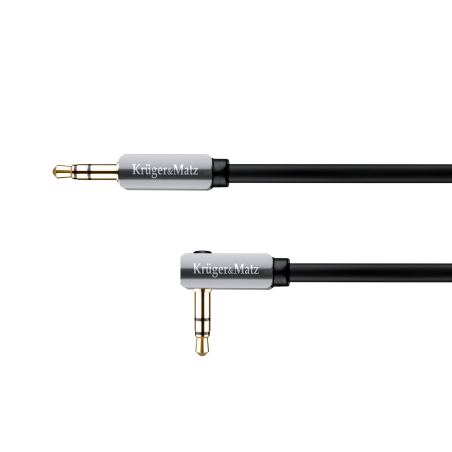 Kabel vinklad kontakt - rak kontakt jack 3.5 stereo 1.0m Kruger&Matz
