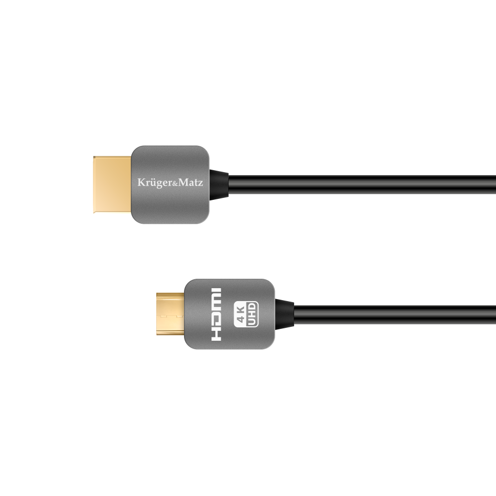 HDMI-kabel - mini HDMI-kontakt till HDMI-kontakt (A-C) 1,8m Kruger&Matz HDMI-kabel - mini HDMI-kontakt till HDMI-kontakt (A-C) 1,8m Kruger&Matz