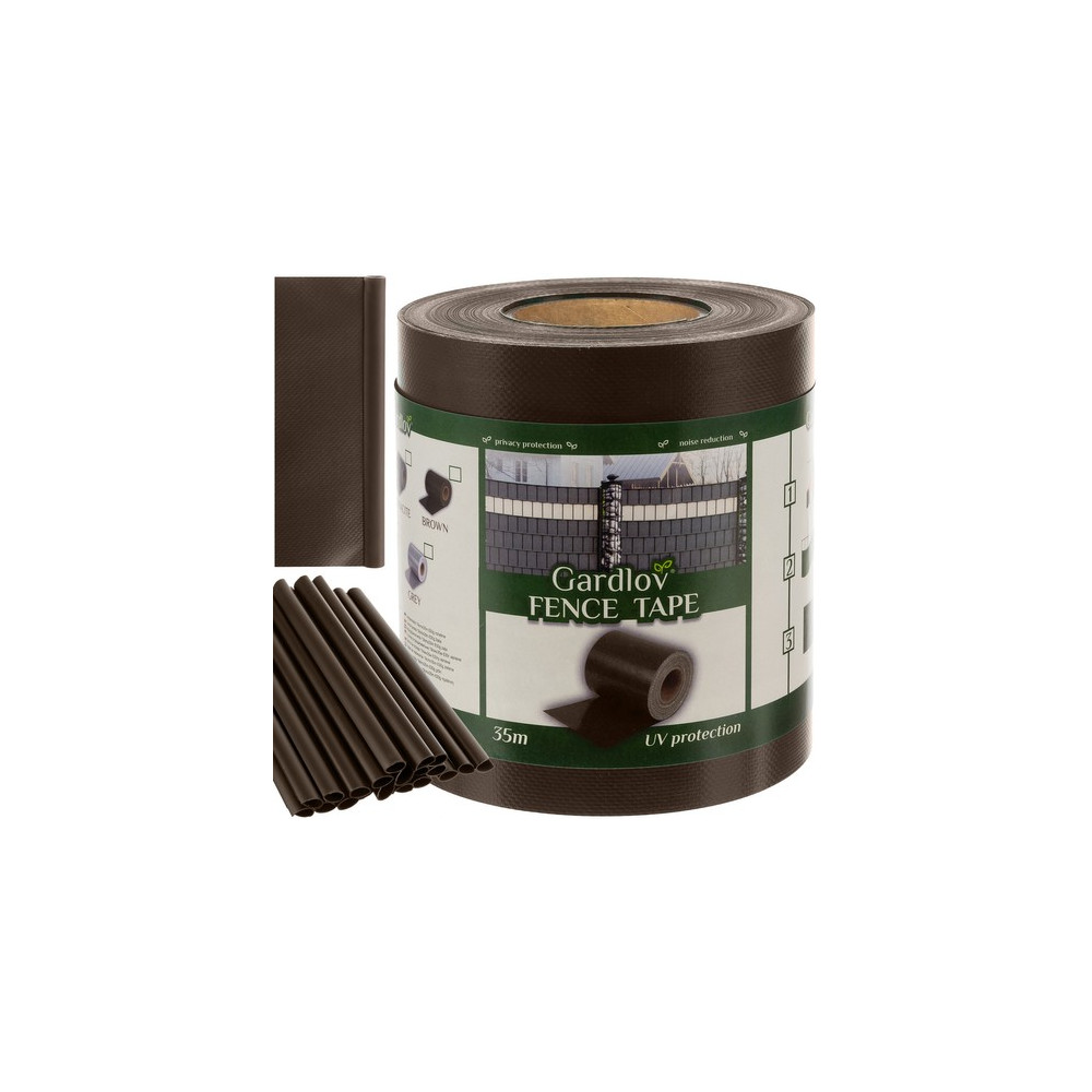 Taśma ogrodzeniowa 19cmx35m 630g/m2 brązowa 23707