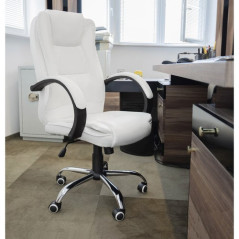 Kontorsstol i konstläder - vit Malatec 23240 | HandlaSmidigt.se