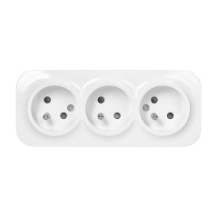 Utomhusuttag trippel ToDo 2P+Z IP20, 16A, 230V AC, vit | HandlaSmidigt.se
