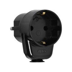 Stickkontakt Uni-Schuko med uttag 2P+Z Schuko 16A, svart | HandlaSmidigt.se