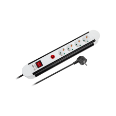 Strömförsörjningslist Rebel med 4 tyska uttag - 5m (3x1,5mm)