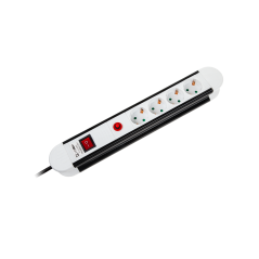 Strömförsörjningslist Rebel med 4 tyska uttag - 5m (3x1,5mm)