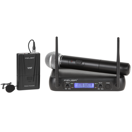 Mikrofon VHF 2 kanaler WR-358LD (1 x handmikrofon + 1 x klämma)