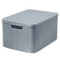 Korg med lock Curver Rattan Style L ljusgrå