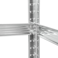 Metallhylla för förvaring 180x90x40 silver Rebel