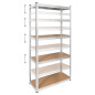 Metallhylla för förvaring 180x90x40 silver Rebel