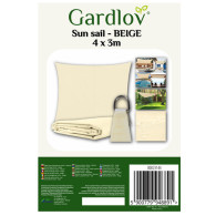 Solsegel 4x3m - beige Gardlov 23144